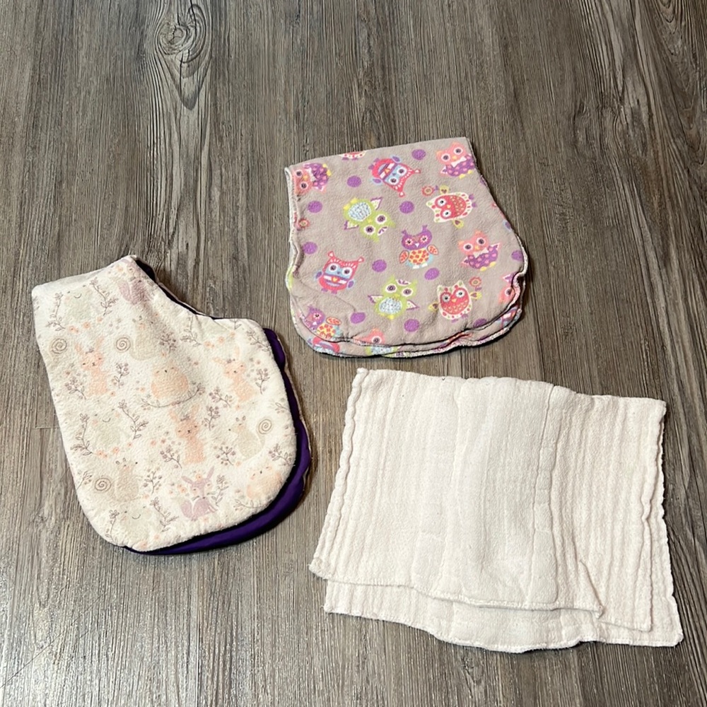 Set of 3 Burp Clothes Handmade